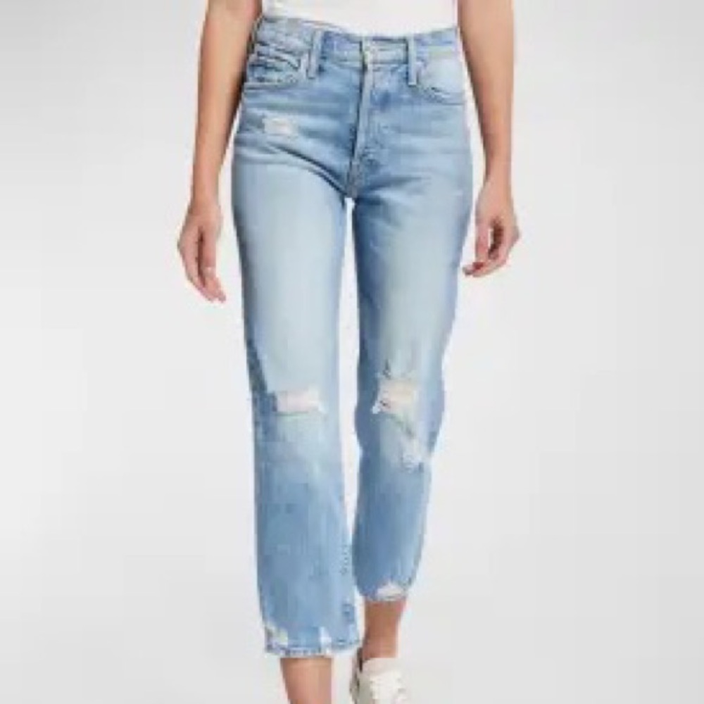 MOTHER The Tomcat Ripped Crop Straight Leg Jeans The Confession size 25 NWT